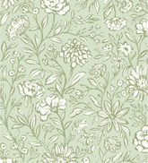 Flower House-Flower Mill- Light Sage (Sold By 1/2 Meter)